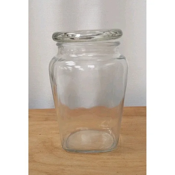 Home Interior Candle Jar with Lid Empty 6.5 X 3 x 5 Clear 2 Piece