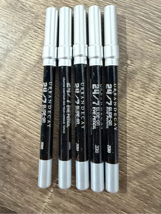 5 x Urban Decay 24/7 Glide-On Eye Pencil Bundle in Zero (Black) NEW