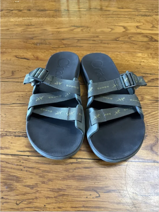 Chaco Chillos Slide Size Uas 11 EU 44 Men's Strappy Sport Sandals Olive Green