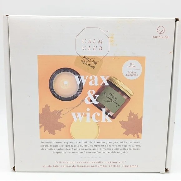 Calm Club Wax & Wick fall edition candle making kit NIB