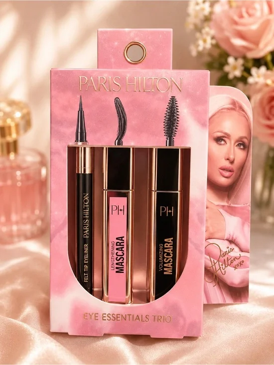 Paris Hilton Eye Essentials Trio Mascaras & Felt Tip Eyeliner Set New