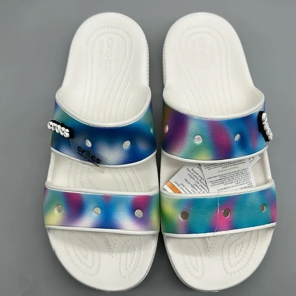 👉 Crocs Men’s Size 9 Women’s 11 Adult Classic Two-Strap Slide Sandals