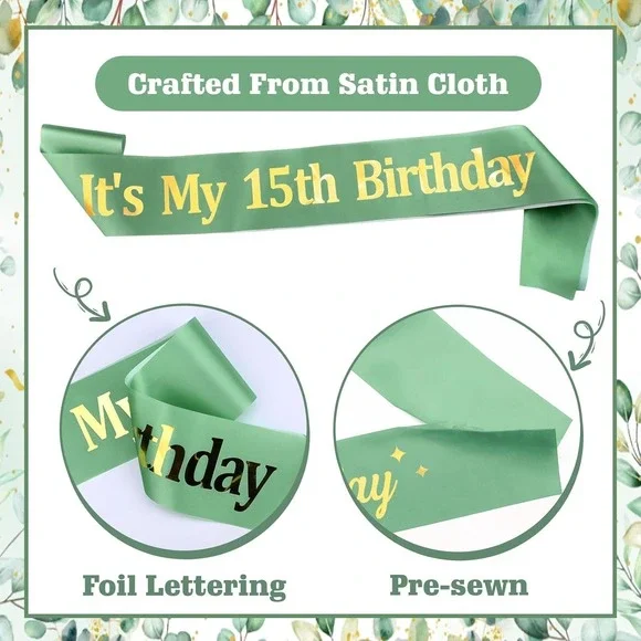 It's My 15th Birthday Sash