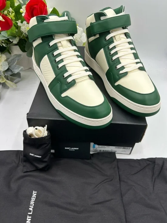 Men's Saint Laurent LAX leather high top sneakers size 46/13 US made in Italy
