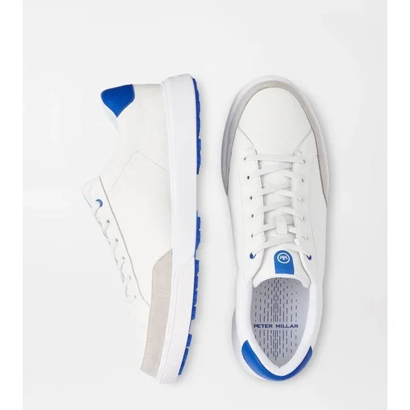 Peter Millar Mens Crown Sport Drift White Leather Hybrid Course Shoe Sz 11.5 NEW