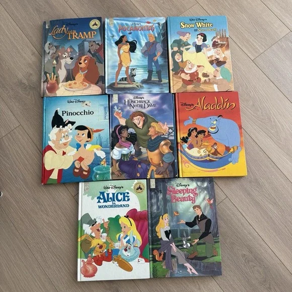 Vintage Disney Books Classic Story Books Collections Lot Of 8
