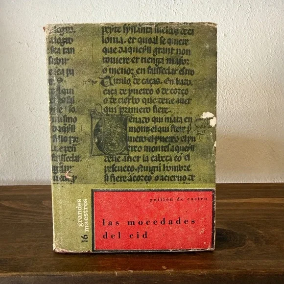 Vintage 1968 Las Mocedades del Cid Book Guillen de Castro Spanish Hardcover Libr