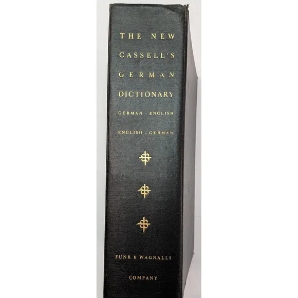 Funk & Wagnalls The New Cassells German Dictionary Hardcover Black Good Indexed