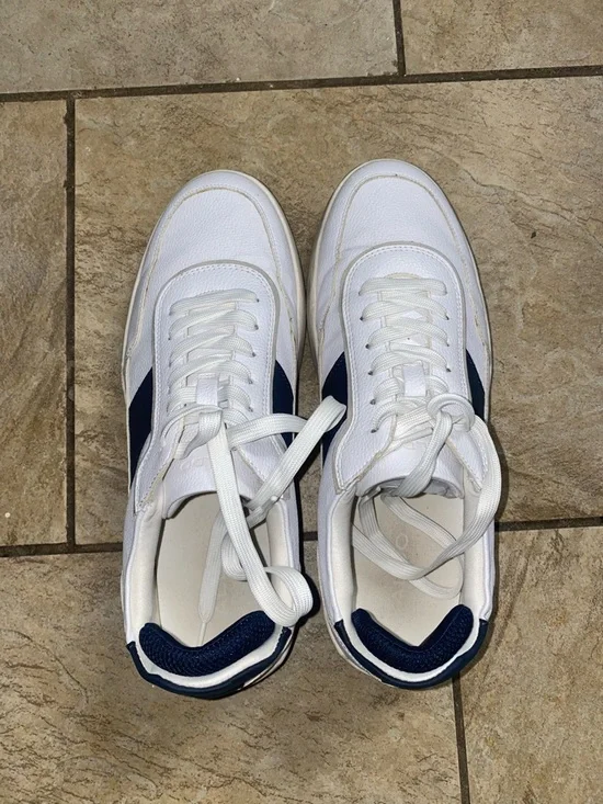 Aldo White and Navy Low-Top Sneakers