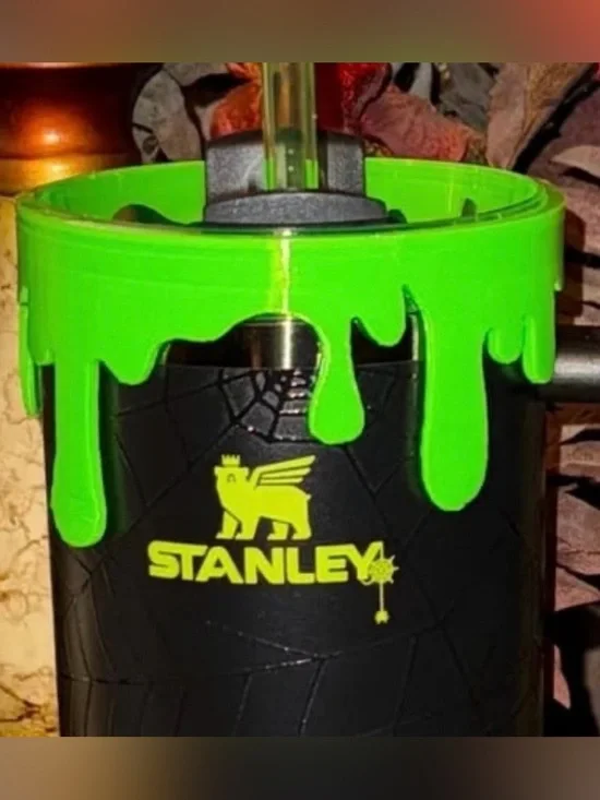Green Slime Blood Drip Stanley Tumbler 40 oz Halo Sleeve