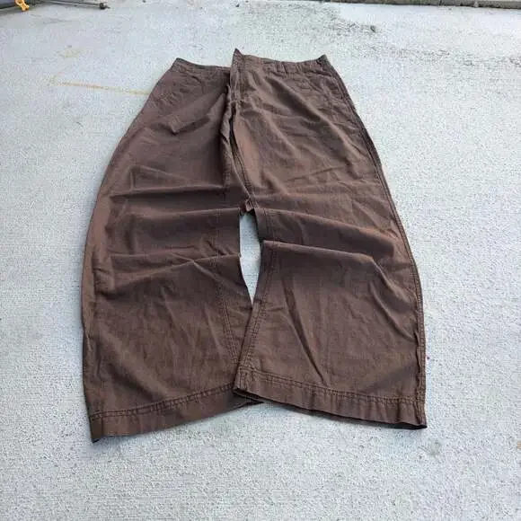 Old Navy Loose Fit Brown Linen-Blend Wide Leg Pants