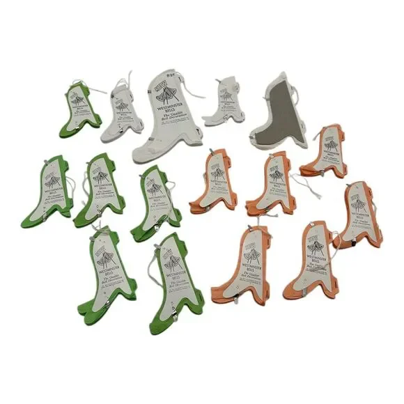 Lot of 16 Vintage Beistle Westminster Paper Bells Honeycomb White Orange‎ Green