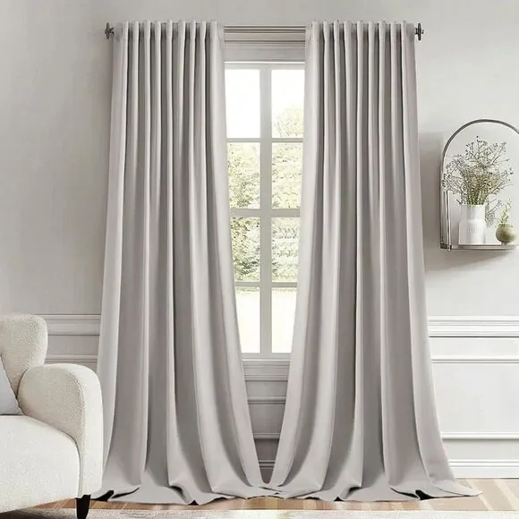 Brand New - Miulee Stone Extra-Long Blackout Curtains – Set of 2
