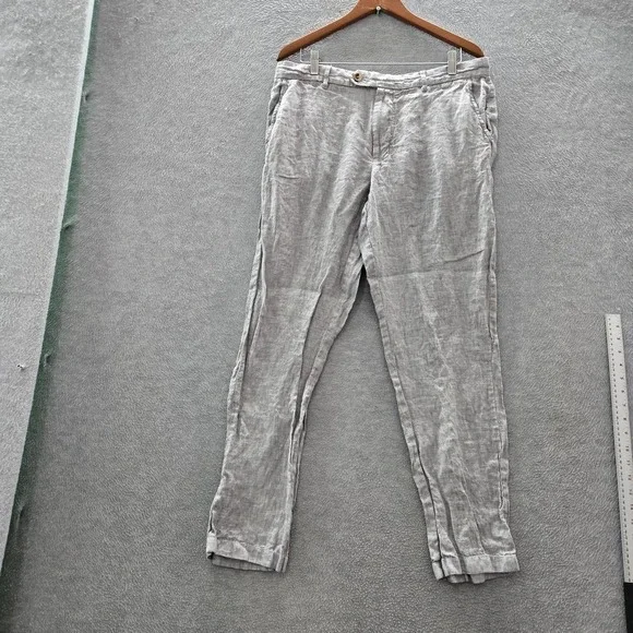 Club‎ Room Men Pants 34W 32L Gray Dress Pants Button 31
