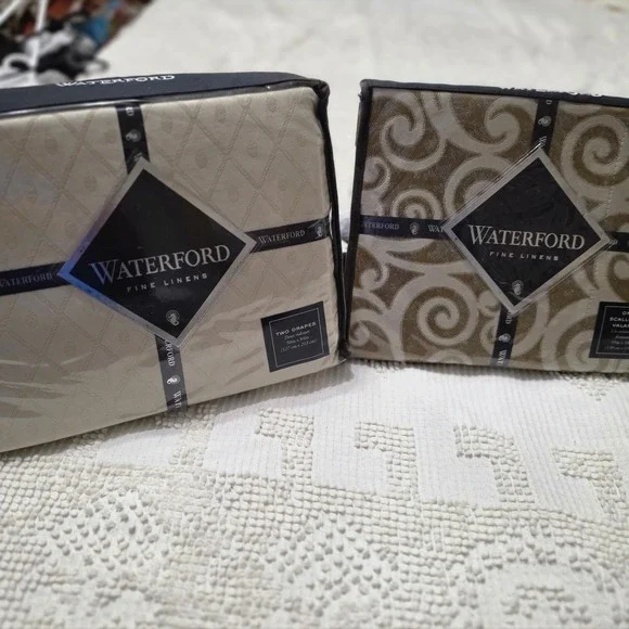 Waterford Fine Linens(2)Waterford Anora Window Panels One Anora Valance New