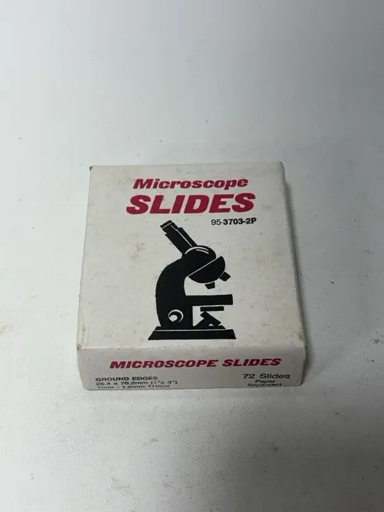 Vintage Microscope Slides 72 Count 1x3 Ground Edge Glass Slides Lab
