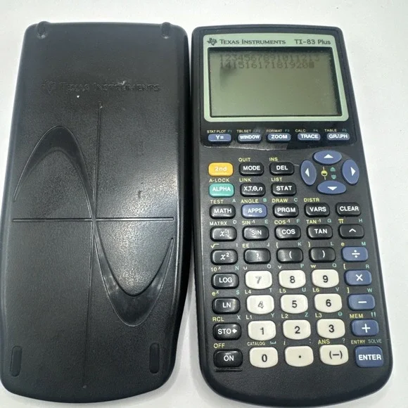 Texas Instruments TI-83 Plus Graphing Calculator‎ w/Cover Black Tested Works