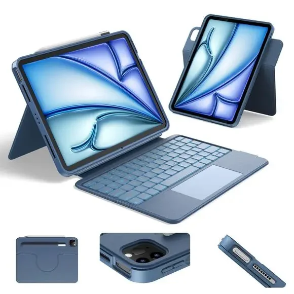 HOU iPad Air 11 Case with Keyboard (M4 2026,M3 2025,M2 2024) Detachable...