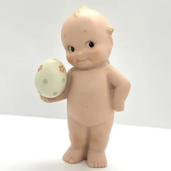 VTG 1992 Jesco/Enesco Rose O'Neill Porcelain Kewpie Doll Figurine, Easter Egg