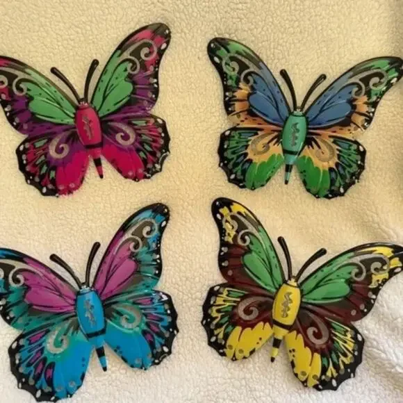 4 pieces metal butterfly wall