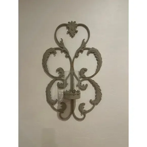 Set of 2 Vintage painted Metal wall sconces