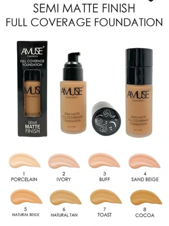 NEW Amuse Toast Semi Matte Full Coverage Liquid Foundation Makeup Concealing