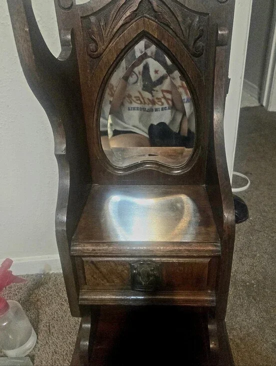 Vintage Gothic Arch Tabletop Vanity Mirror - Wood Repair/Upcycle Project
