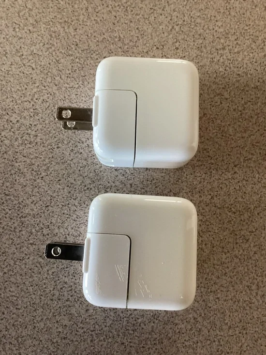 Set of TWO Apple 10W USB Power Adapters / Charging Cubes for iPad and iPhone