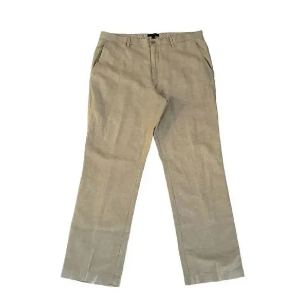 Banana Republic Kentfield Pant Mens Linen Cotton Blend  Beige SZ 38 # 1940
