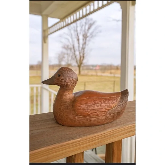 Vintage Rare 1983 Alberta's Ceramic Mold Decoy Signed Sitting Duck 10”L x 5”W