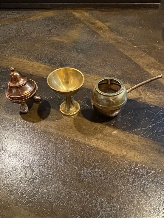 Vintage Brass Miniature Décor Trio - Gold & Copper Tones