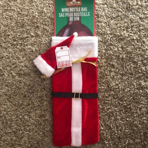 FREE with any wine item from my closet Christmas Santa Wine Bag w/ Santa hat
