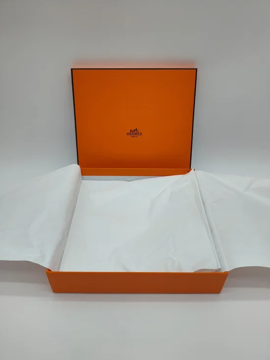 HERMÈS Orange Gift Box with Tissue Luxury Presentation Packaging 8x8 UV Verified