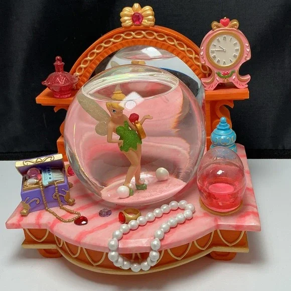 Disney Tinkerbell‎ Snow Globe The Pink Vanity Plays You Can Fly 2002