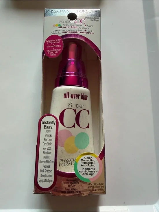 Physician's Formula All-Over Blur Super CC Light/Medium, # 6651 Brand New