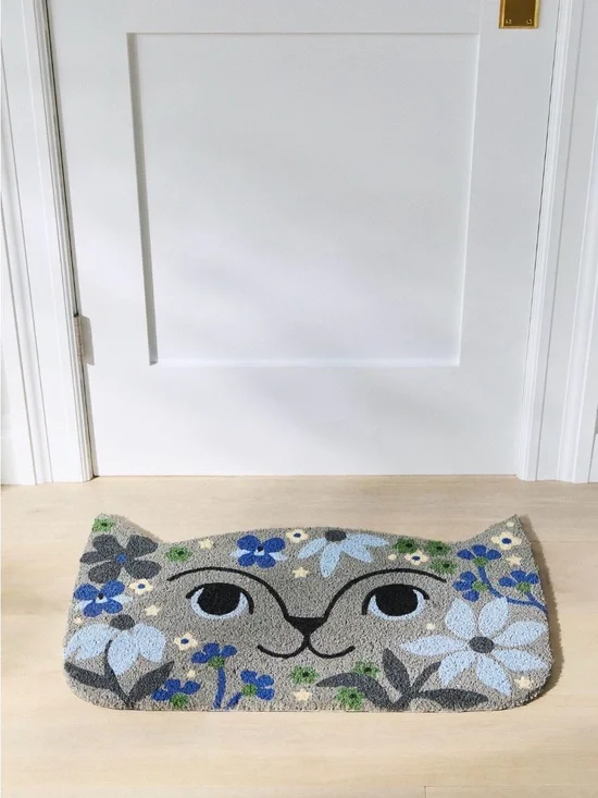 Ginnie Cat-Shaped Coir Printed Doormat