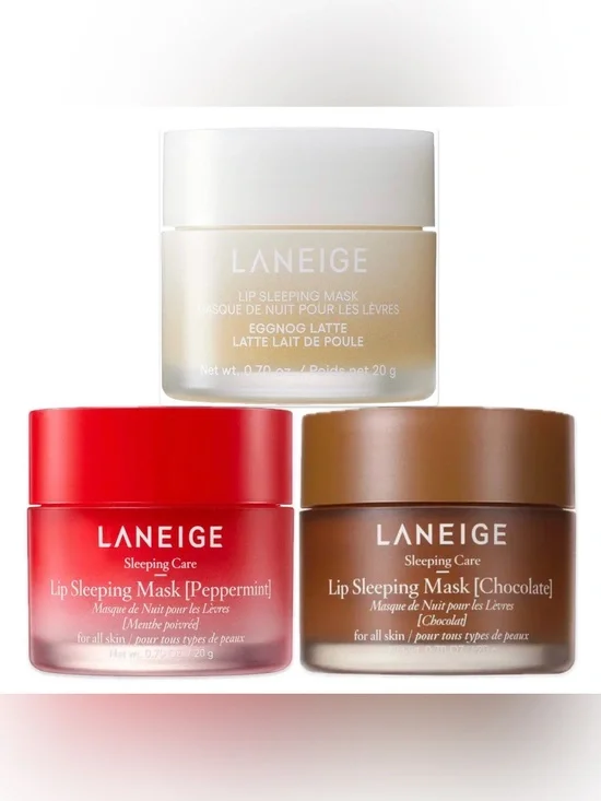 Laneige Lip Sleeping Mask Bundle Chocolate Peppermint Eggnog Latte NEW