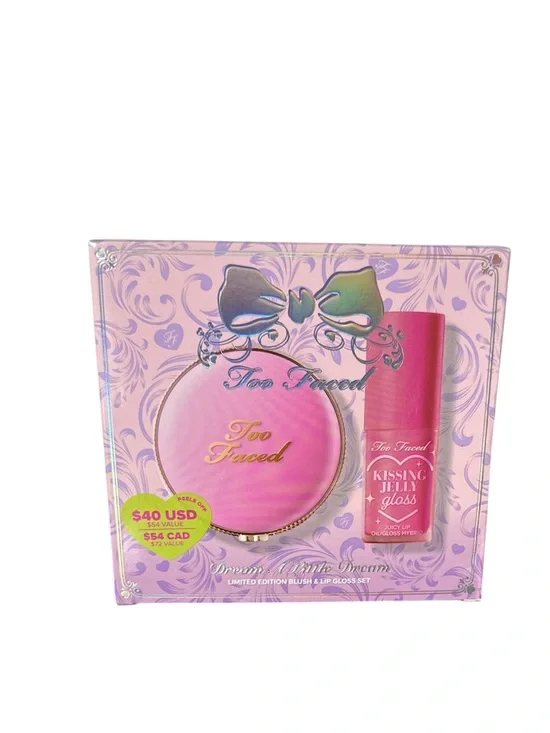 Too Faced Dream a Little Dream Lip Gloss/Blush Set-Pink Sherbert/Candy Cloud