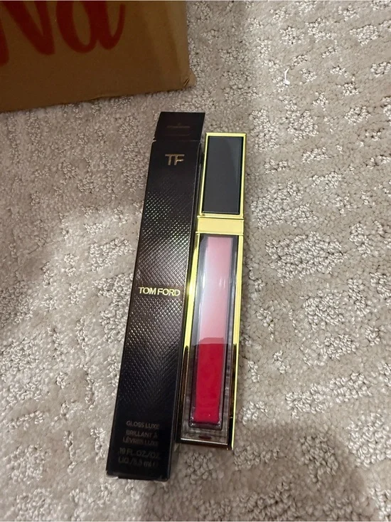 Tom Ford Lip Gloss Duo in Red and Pink with Gold Accents