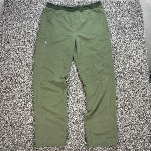 FIGS Technical Collection Men XL Moss Green Cargo Scrub Pants T2001 Straight Leg
