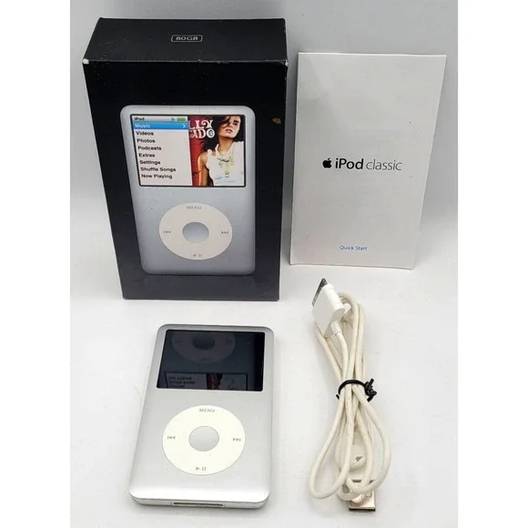 Apple IPod Classic 80GB‎ Silver MB029LL/A Tested & Works WITH BOX