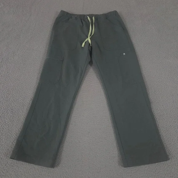 FIGS Scrub Pants Mens L Short Moss Cairo Straight Leg Technical Cargo Pockets