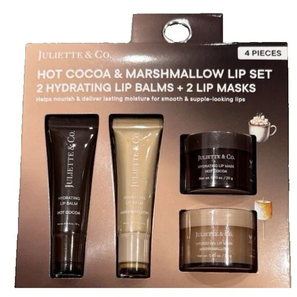Juliette & Co Hot Cocoa & Marshmallow Lip Set 4 Pc  New