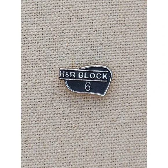 925 Sterling Silver H&R Block 6 Year Service Lapel Pin Tie Tack Hat Pin FREE$HIP