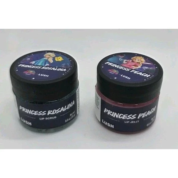 Lush X Mario Galaxy Princess Rosalina Lip Scrub & Princess Peach Lip Jelly Set