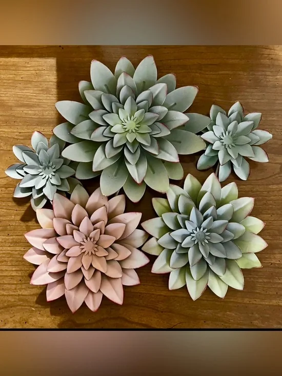 3D Wall Flowers Hanging Decoration- Pastel Green & Pink
