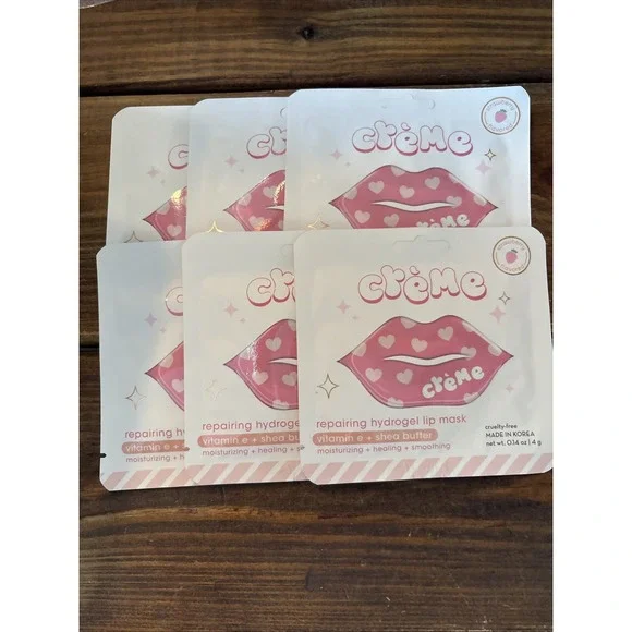 6 of The‎ Crème Shop Repairing Hydrogel Lip Mask With Vitamin E + Shea  NEW WN