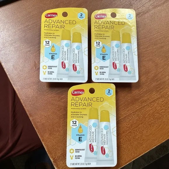 Carmex Advanced Repair Moisturizing Lip Balm Bundle NEW
