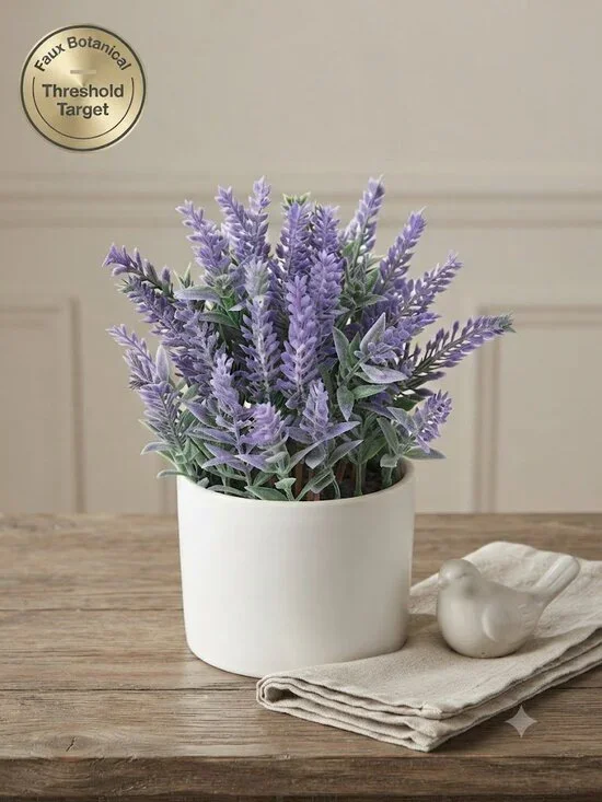 Threshold Target Faux Lavender Plant Purple Flowers White Pot Decor