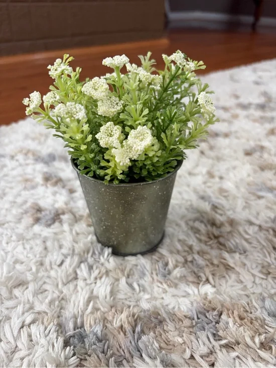 Artificial Mini Potted Flower Plant in White and Green*